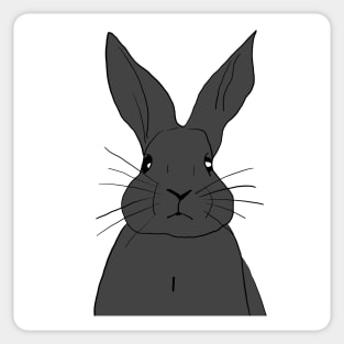 Rabbit black gray Sticker